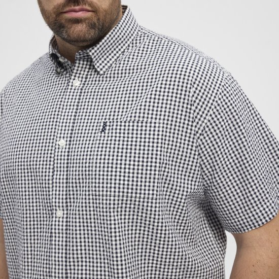 North Latitude Shirt Short Sleeve Checked Grey - Košile - Košile 2XL-10XL