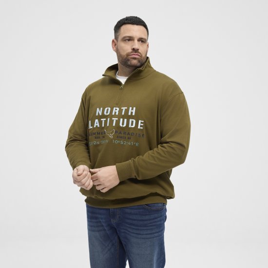 North Latitude Sweatshirt Half-Zip Green - Mikiny & mikiny s kapucí - Mikiny & Mikiny s kapucí 2XL-12XL