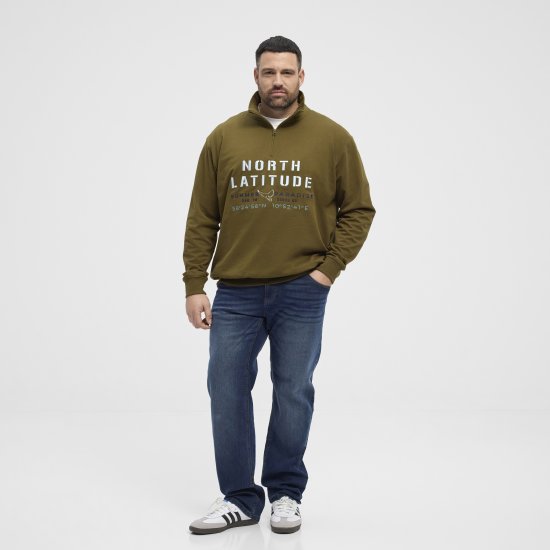 North Latitude Sweatshirt Half-Zip Green - Mikiny & mikiny s kapucí - Mikiny & Mikiny s kapucí 2XL-12XL