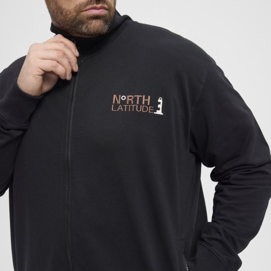 North Latitude Sweatshirt Cardigan Black - Mikiny & mikiny s kapucí - Mikiny & Mikiny s kapucí 2XL-12XL