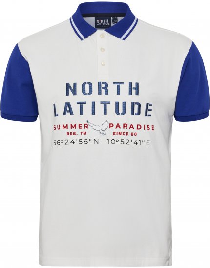 North Latitude Polo Short Sleeve Blue And White - Polokošile - Polokošile 2XL-8XL - Trička s límečkem 2XL-8XL