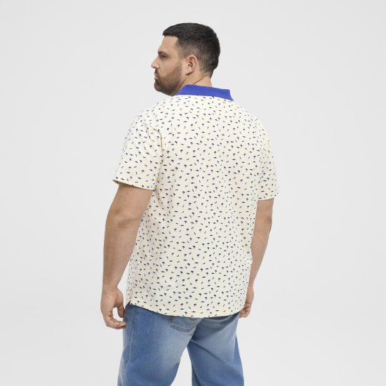 North Latitude Polo Pique Printed Off-White - Polokošile - Polokošile 2XL-8XL - Trička s límečkem 2XL-8XL
