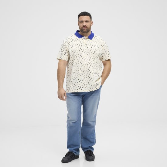 North Latitude Polo Pique Printed Off-White - Polokošile - Polokošile 2XL-8XL - Trička s límečkem 2XL-8XL