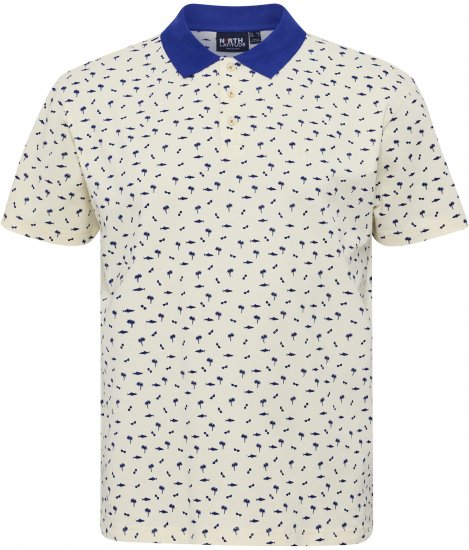North Latitude Polo Pique Printed Off-White - Polokošile - Polokošile 2XL-8XL - Trička s límečkem 2XL-8XL