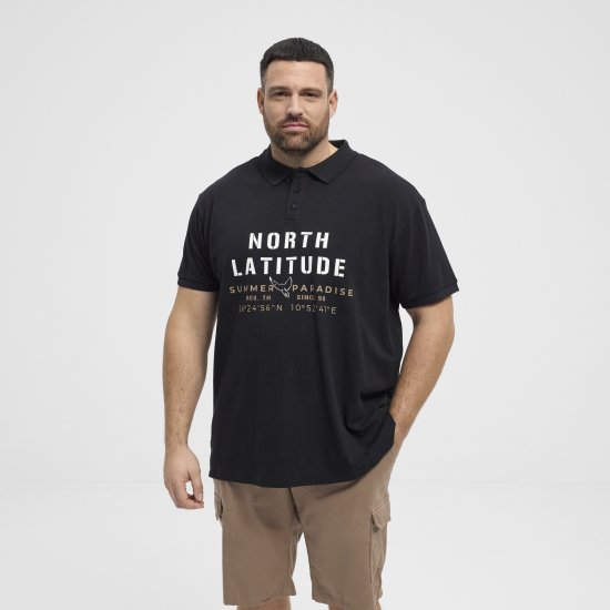 North Latitude Polo Pique Short Sleeve Black - Polokošile - Polokošile 2XL-8XL - Trička s límečkem 2XL-8XL