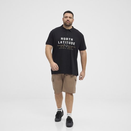 North Latitude Polo Pique Short Sleeve Black - Polokošile - Polokošile 2XL-8XL - Trička s límečkem 2XL-8XL