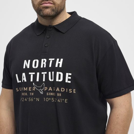 North Latitude Polo Pique Short Sleeve Black - Polokošile - Polokošile 2XL-8XL - Trička s límečkem 2XL-8XL