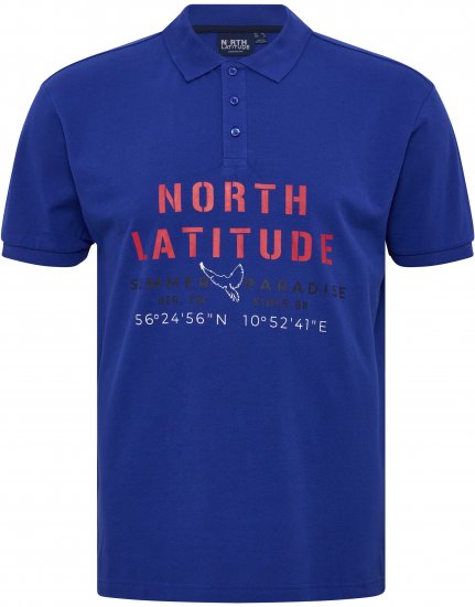 North Latitude Polo Pique Print Short Sleeve Cobalt Blue - Polokošile - Polokošile 2XL-8XL - Trička s límečkem 2XL-8XL