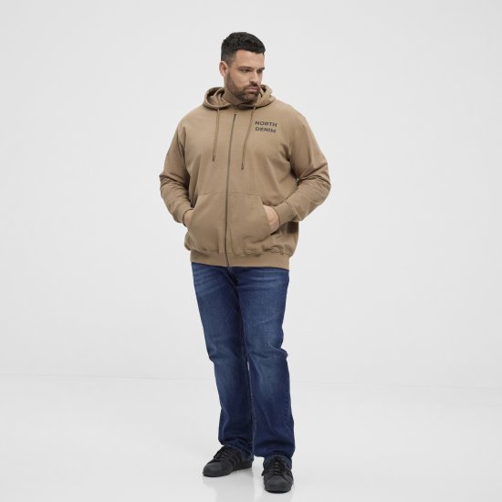 North Latitude Hoodie with Zipper Dark Sand - Mikiny & mikiny s kapucí - Mikiny & Mikiny s kapucí 2XL-12XL