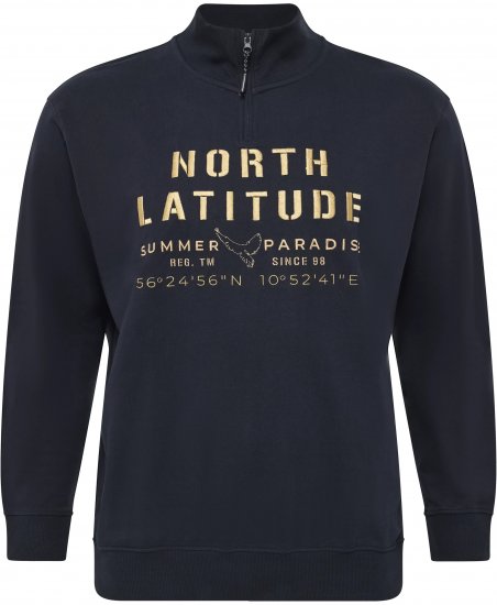 North Latitude Sweatshirt Half-Zip Navy - PÁNSKÉ OBLEČENÍ MT-6XLT - TALL-velikosti