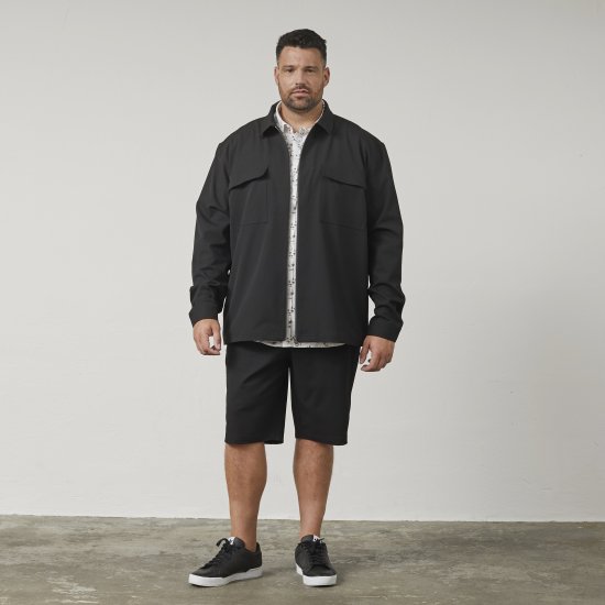 North Latitude 61106 Košilová Bunda V Oblekovém Stylu S Celopropínacím Zipem Černá - Bundy - Bundy Nadměrné Velikosti - 2XL-8XL