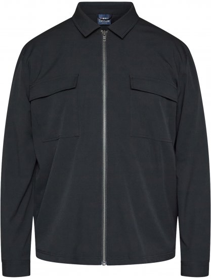 North Latitude 61106 Košilová Bunda V Oblekovém Stylu S Celopropínacím Zipem Černá - Bundy - Bundy Nadměrné Velikosti - 2XL-8XL