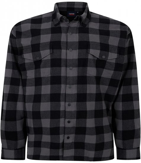 Espionage SH423 Checked Overshirt Black/Charcoal - Košile - Košile 2XL-10XL