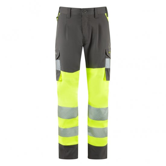 Leo Beckamoor Leo EcoViz Womens Stretch Cargo Trousers Yellow/Grey - Pracovní Oděvy - 