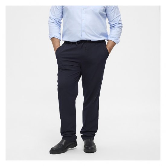 North Latitude Dress Pants Elastic Waist Navy Blue - Kalhoty - Pánské Kalhoty Nadměrné Velikosti