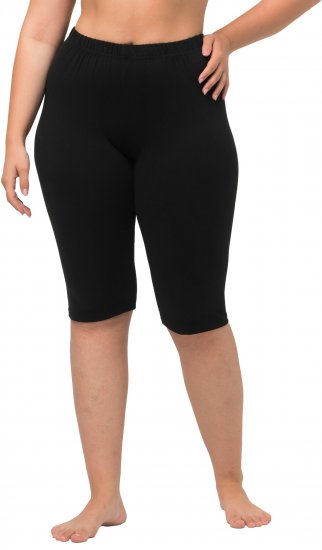 Ulla Popken Stretch Knit Bike Shorts Black - Džíny & Kalhoty ve Velkých Velikostech – Plus Size - 