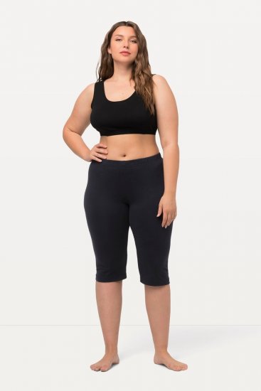 Ulla Popken Stretch Knit Bike Shorts Blue - Šortky - Dámské šortky velkých velikostí