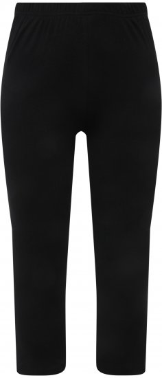 Ulla Popken Basic Stretch Knit Capris Black - Džíny & Kalhoty ve Velkých Velikostech – Plus Size - 