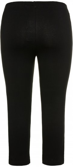 Ulla Popken Basic Stretch Knit Capris Black - Džíny & Kalhoty ve Velkých Velikostech – Plus Size - 