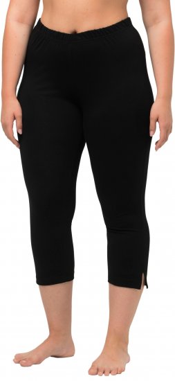 Ulla Popken Basic Stretch Knit Capris Black - Džíny & Kalhoty ve Velkých Velikostech – Plus Size - 