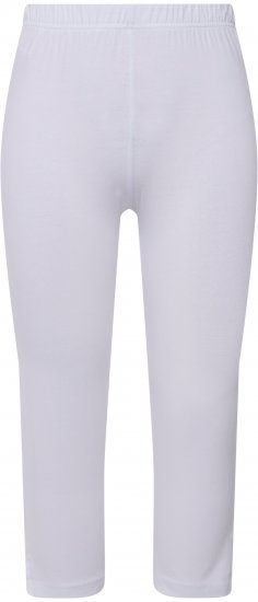 Ulla Popken Basic Stretch Knit Capris White - Džíny & Kalhoty ve Velkých Velikostech – Plus Size - 