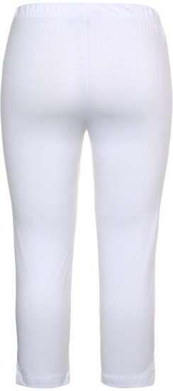 Ulla Popken Basic Stretch Knit Capris White - Džíny & Kalhoty ve Velkých Velikostech – Plus Size - 