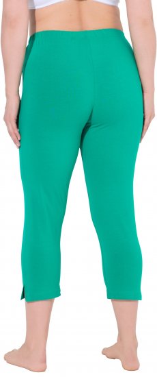 Ulla Popken Basic Stretch Knit Capris Green - Džíny & Kalhoty ve Velkých Velikostech – Plus Size - 