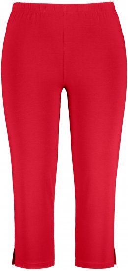 Ulla Popken Basic Stretch Knit Capris Red - Džíny & Kalhoty ve Velkých Velikostech – Plus Size - 