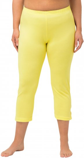 Ulla Popken Basic Stretch Knit Capris Yellow - Džíny & Kalhoty ve Velkých Velikostech – Plus Size - 
