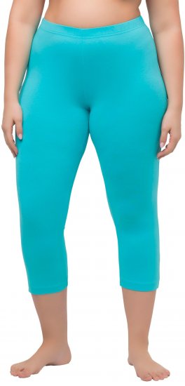 Ulla Popken Basic Stretch Knit Capris Blue - Džíny & Kalhoty ve Velkých Velikostech – Plus Size - 