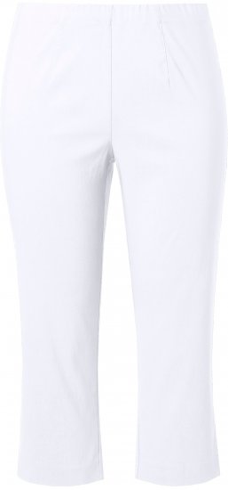 Ulla Popken Stretch Basic Bengaline Capri Pants Snow White - Džíny & Kalhoty ve Velkých Velikostech – Plus Size - 