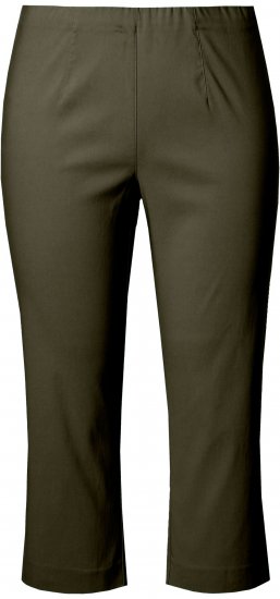 Ulla Popken Stretch Basic Bengaline Capri Pants Forest Forest Green - Džíny & Kalhoty ve Velkých Velikostech – Plus Size - 