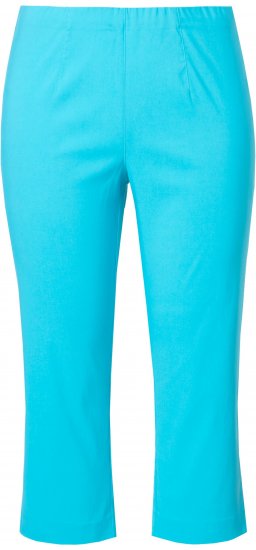 Ulla Popken Stretch Basic Bengaline Capri Pants Deep Aqua - Džíny & Kalhoty ve Velkých Velikostech – Plus Size - 