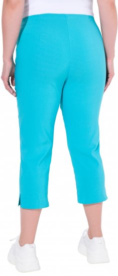 Ulla Popken Stretch Basic Bengaline Capri Pants Deep Aqua - Džíny & Kalhoty ve Velkých Velikostech – Plus Size - 