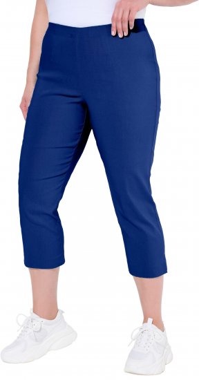 Ulla Popken Stretch Basic Bengaline Capri Pants Blue - Džíny & Kalhoty ve Velkých Velikostech – Plus Size - 