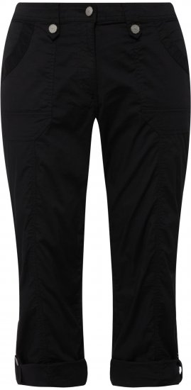 Ulla Popken Roll Tab Hem Stretch Cargo Pants Black - Džíny & Kalhoty ve Velkých Velikostech – Plus Size - 