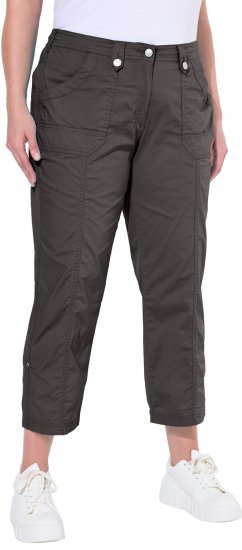 Ulla Popken Roll Tab Hem Stretch Cargo Pants Grey - Džíny & Kalhoty ve Velkých Velikostech – Plus Size - 