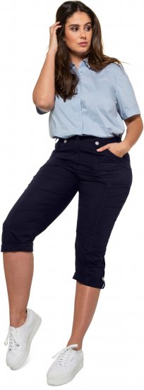 Ulla Popken Roll Tab Hem Stretch Cargo Pants Navy - Džíny & Kalhoty ve Velkých Velikostech – Plus Size - 