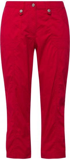Ulla Popken Roll Tab Hem Stretch Cargo Pants Red - Džíny & Kalhoty ve Velkých Velikostech – Plus Size - 