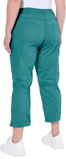 Ulla Popken Roll Tab Hem Stretch Cargo Pants Teal - Džíny & Kalhoty ve Velkých Velikostech – Plus Size - 