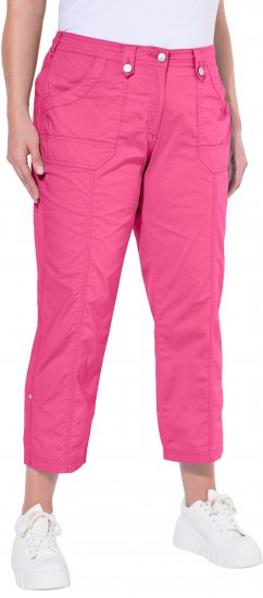 Ulla Popken Roll Tab Hem Stretch Cargo Pants Pink - Džíny & Kalhoty ve Velkých Velikostech – Plus Size - 