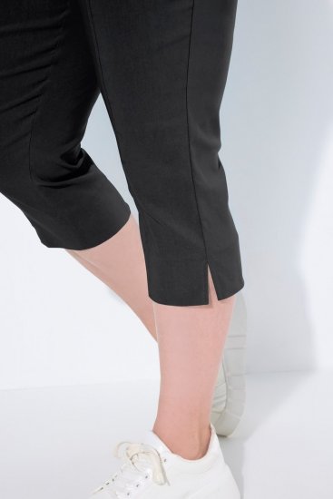 Ulla Popken Bengaline Elastic Waist Stretch Capri Pants Black - Látkové kalhoty - Dámské látkové kalhoty nadměrných velikostí