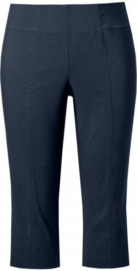 Ulla Popken Bengaline Elastic Waist Stretch Capri Pants Navy Blue - Džíny & Kalhoty ve Velkých Velikostech – Plus Size - 
