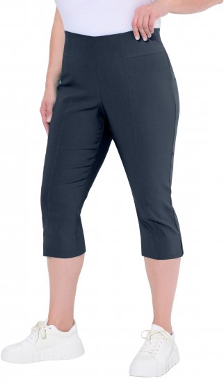 Ulla Popken Bengaline Elastic Waist Stretch Capri Pants Navy Blue - Džíny & Kalhoty ve Velkých Velikostech – Plus Size - 