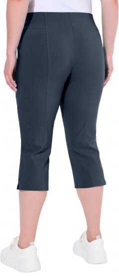 Ulla Popken Bengaline Elastic Waist Stretch Capri Pants Navy Blue - Džíny & Kalhoty ve Velkých Velikostech – Plus Size - 