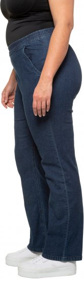 Ulla Popken Straight Leg Elastic Waist Mandy Fit Stretch Jeans Denim Blue - Džíny & Kalhoty ve Velkých Velikostech – Plus Size - 