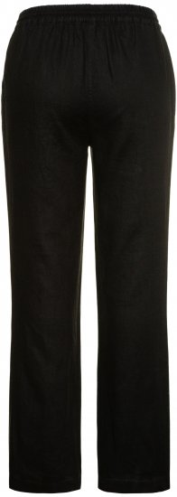 Ulla Popken Drawstring Elastic Waist Mary Fit Linen Pants Black - Džíny & Kalhoty ve Velkých Velikostech – Plus Size - 