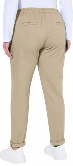 Ulla Popken Chino Elastic Waist Stretch Cotton Pants Brown - Džíny & Kalhoty ve Velkých Velikostech – Plus Size - 