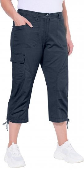 Ulla Popken Stretch Cotton Cargo Crop Pants Navy - Džíny & Kalhoty ve Velkých Velikostech – Plus Size - 