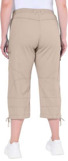 Ulla Popken Stretch Cotton Cargo Crop Pants Beige - Džíny & Kalhoty ve Velkých Velikostech – Plus Size - 